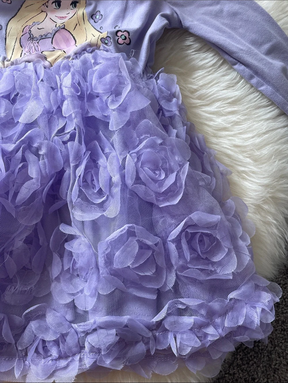 Disney Purple Tulle Princess Dress with Floral Skirt